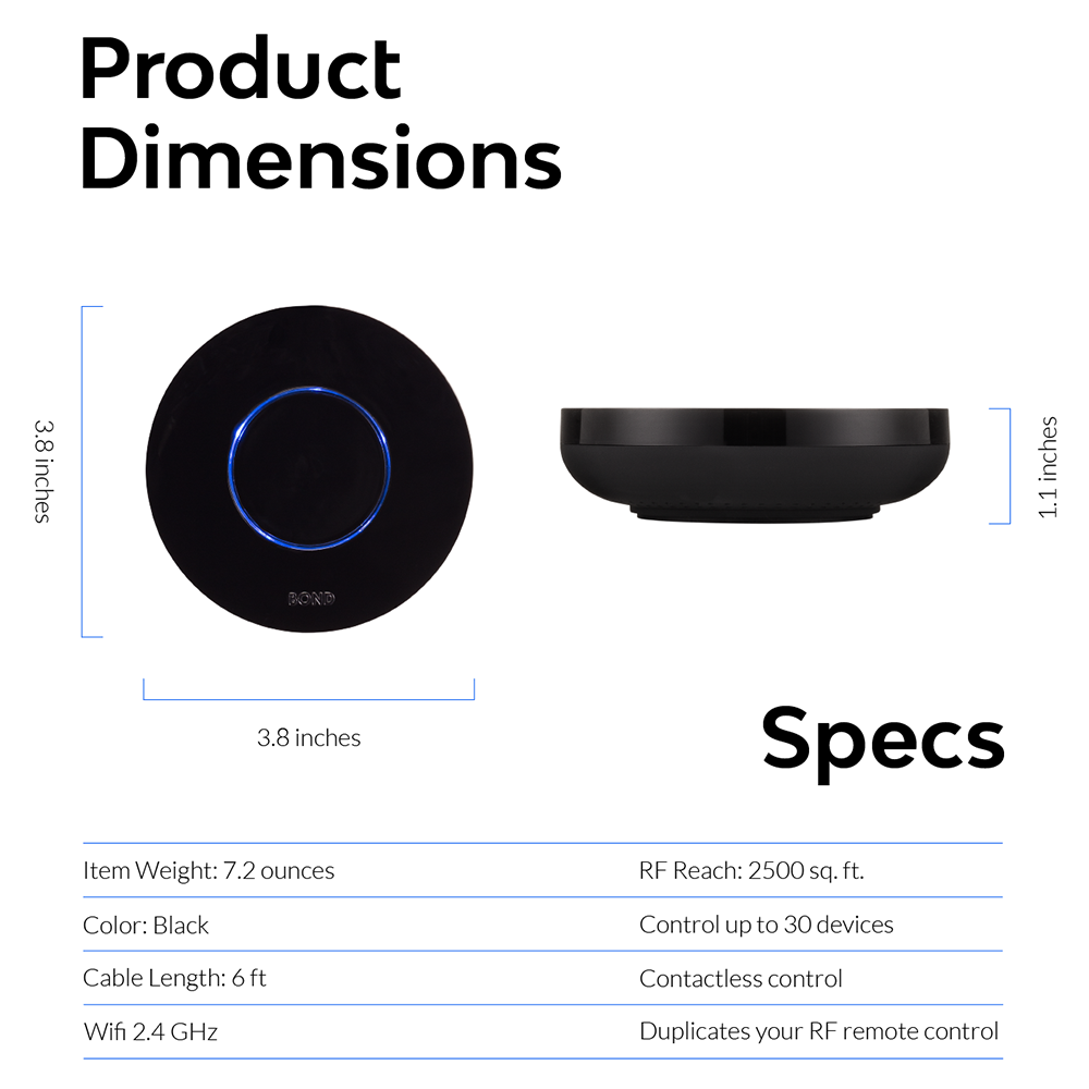 bond bridge product dimensions and specs